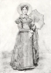 Dame mit Schirm